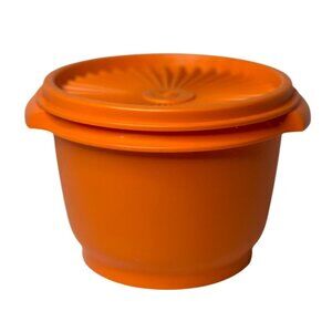VTG Tupperware Harvest Orange Condiment Bowl #886-17 | Retro Kitchen Storage USA